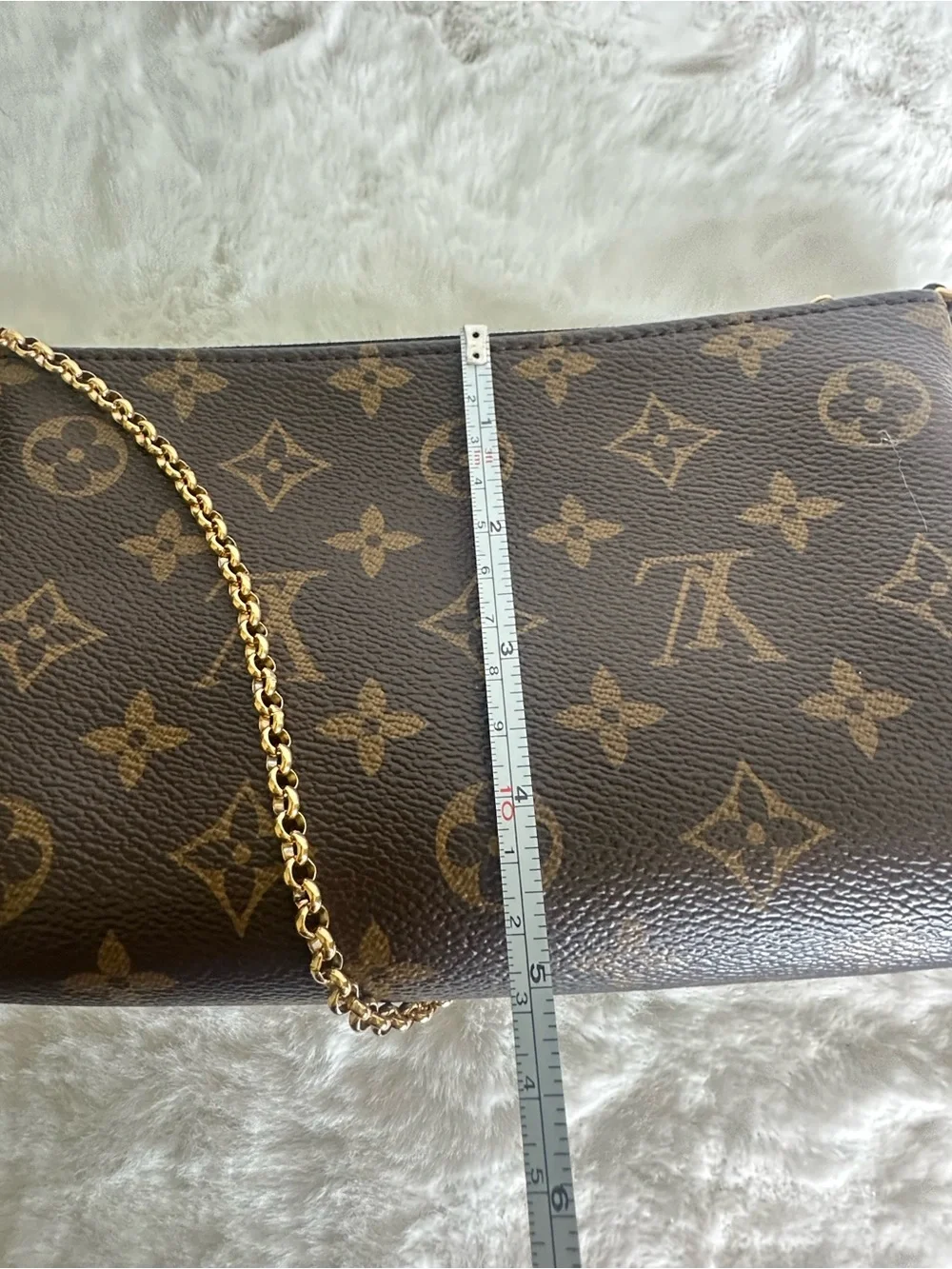 Louis Vuitton Monogram Canvas Shoulder Pallas with Gold Chain